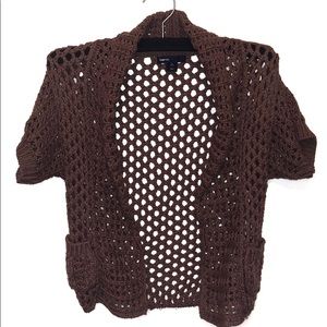 GAP Kids Open Knit Cardigan Brown S (6-7)